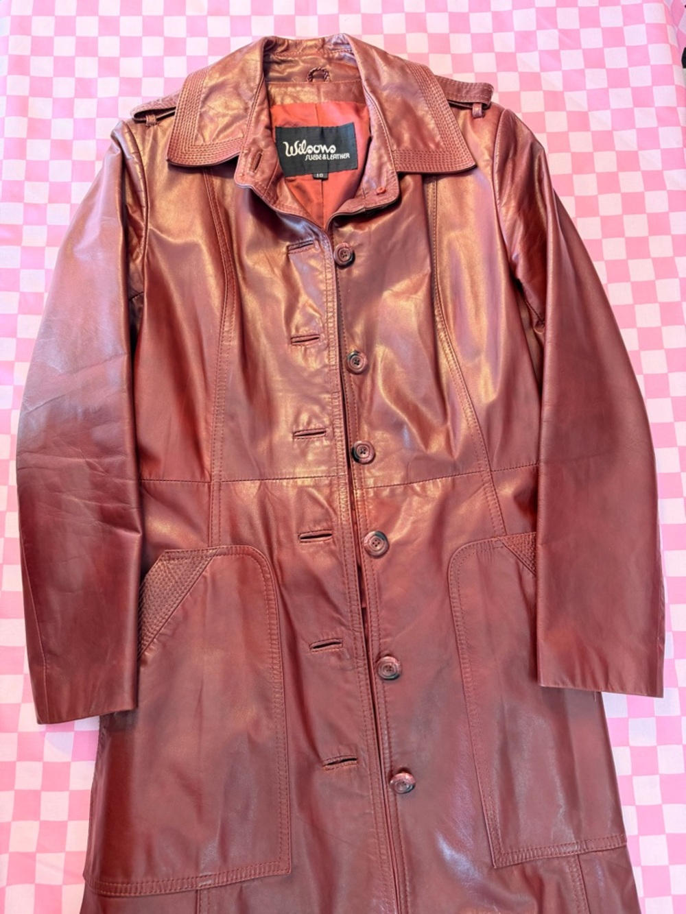 Vintage Wilsons Burgandy Leather Jacket - Picture 10 of 13